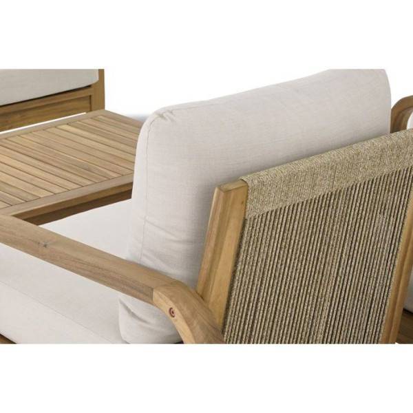 Salon de jardin - Bois d'acacia - 4 personnes - BOHEMIA - Creme - Image 3