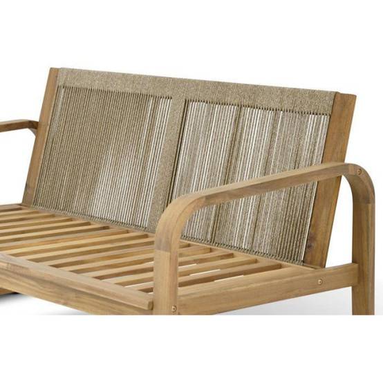 Salon de jardin - Bois d'acacia - 4 personnes - BOHEMIA - Creme - Image 5