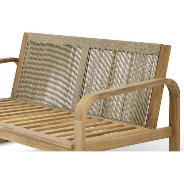 Salon de jardin - Bois d'acacia - 4 personnes - BOHEMIA - Creme - Image 5