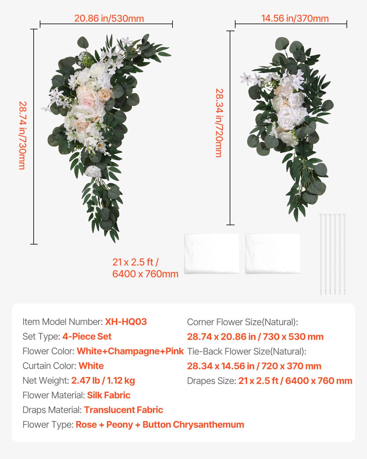 Kit De Fleurs D'Arche De Mariage, Guirlande De Pivoines Artificielles