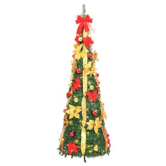 ComfortXL - Sapin de Noël Artificiel Escamotable Décoré et Pré-éclairé 150 LED Vert 180 cm – ComfortXL Outdoor Living - Image 4