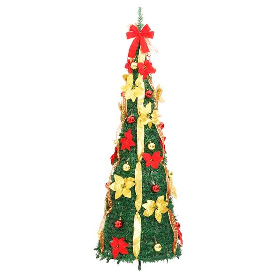 ComfortXL - Sapin de Noël Artificiel Escamotable Décoré et Pré-éclairé 150 LED Vert 180 cm – ComfortXL Outdoor Living - Image 5