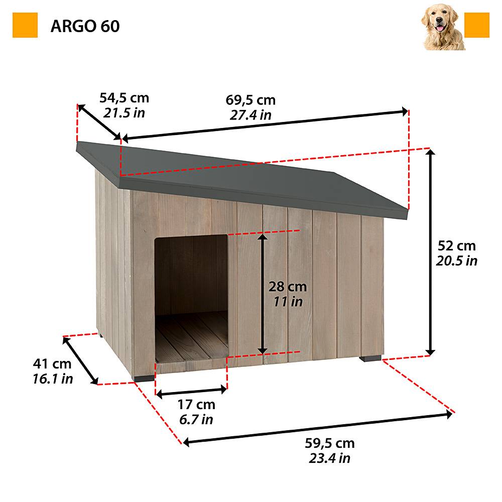 Ferplast - Ferplast - Argo 60 Niche Pour Chien En Bois De Pin Nordique L 57,5 X L 39 X H 46 Cm - Imagen 2