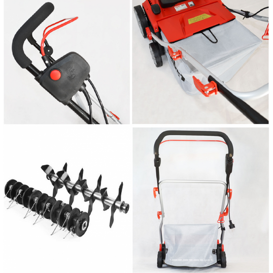 Hecht 1683 Scarificateur aérateur électrique 2en1 1600W 8 couteaux doubles 24griffres avec profondeur réglable - Image 3