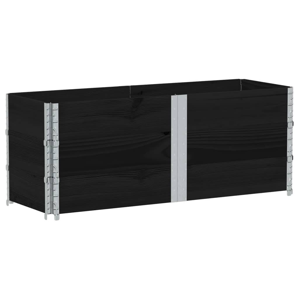 Jardinière bois de pin noir 150 x 50 x 60.5 cm - PANGIVO - Image 2