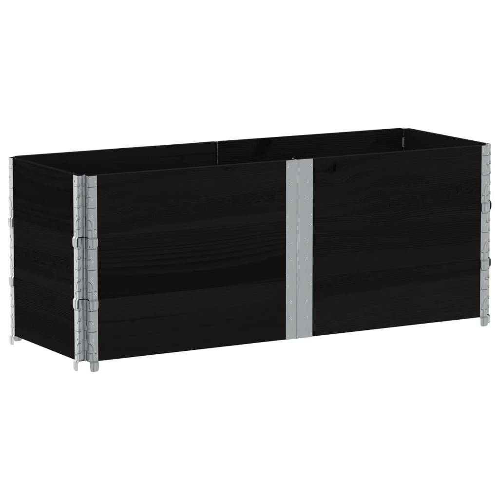 Jardinière bois de pin noir 150 x 50 x 60.5 cm - PANGIVO - Image 5