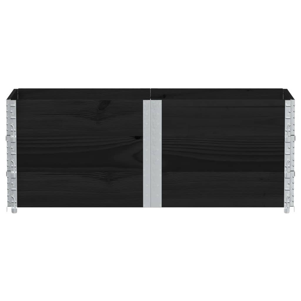 Jardinière bois de pin noir 150 x 50 x 60.5 cm - PANGIVO - Image 3