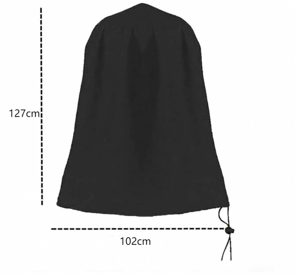 IntiMeg - Housse de protection imperméable pour fontaine de jardin, noire, diamètre 102 x hauteur 127 cm, tissu Oxford 210D, protection hivernale IntiMeg - Image 2