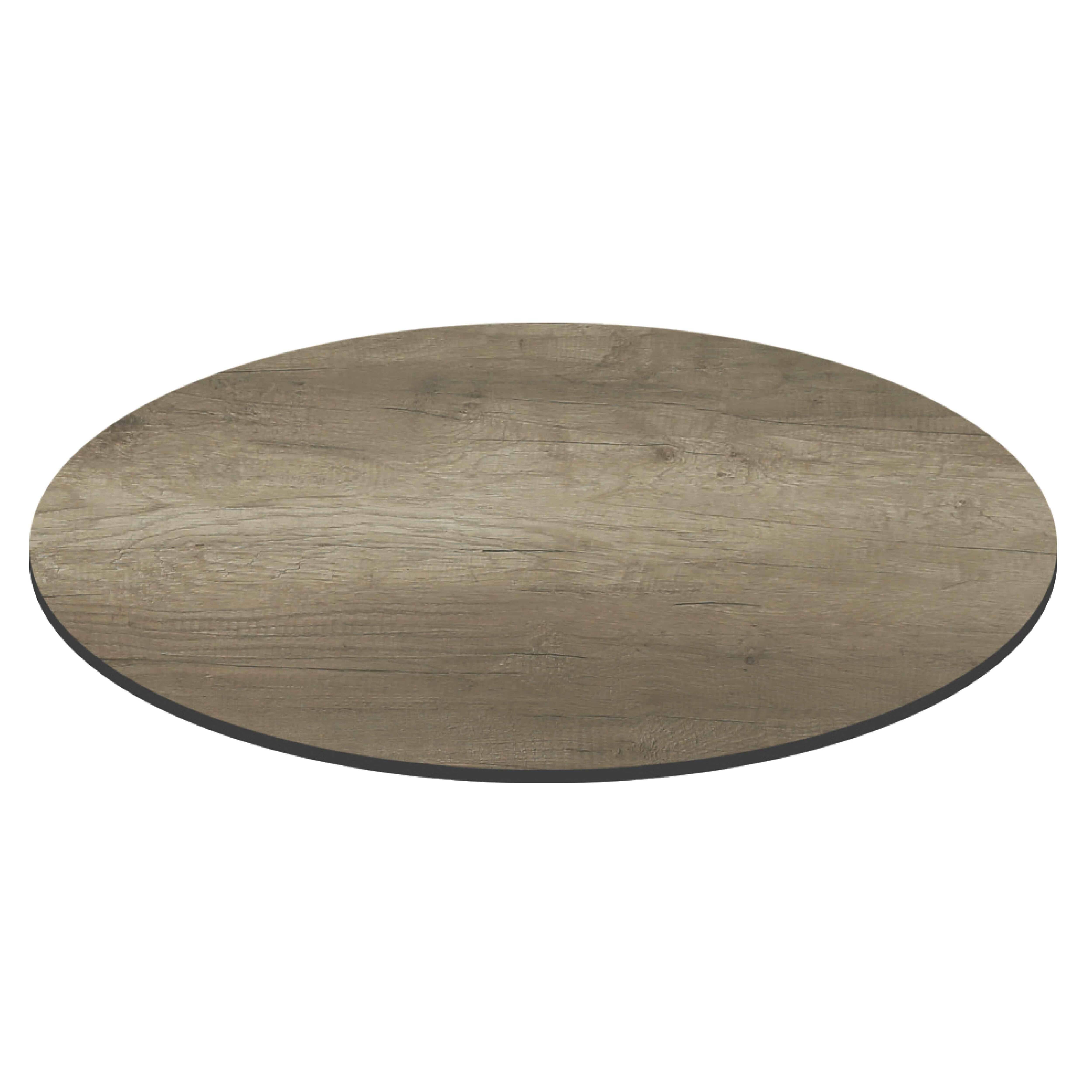 Oviala - Table de jardin ronde 60 cm inclinable aluminium et HPL chêne fumé Opera - Oviala - Image 4