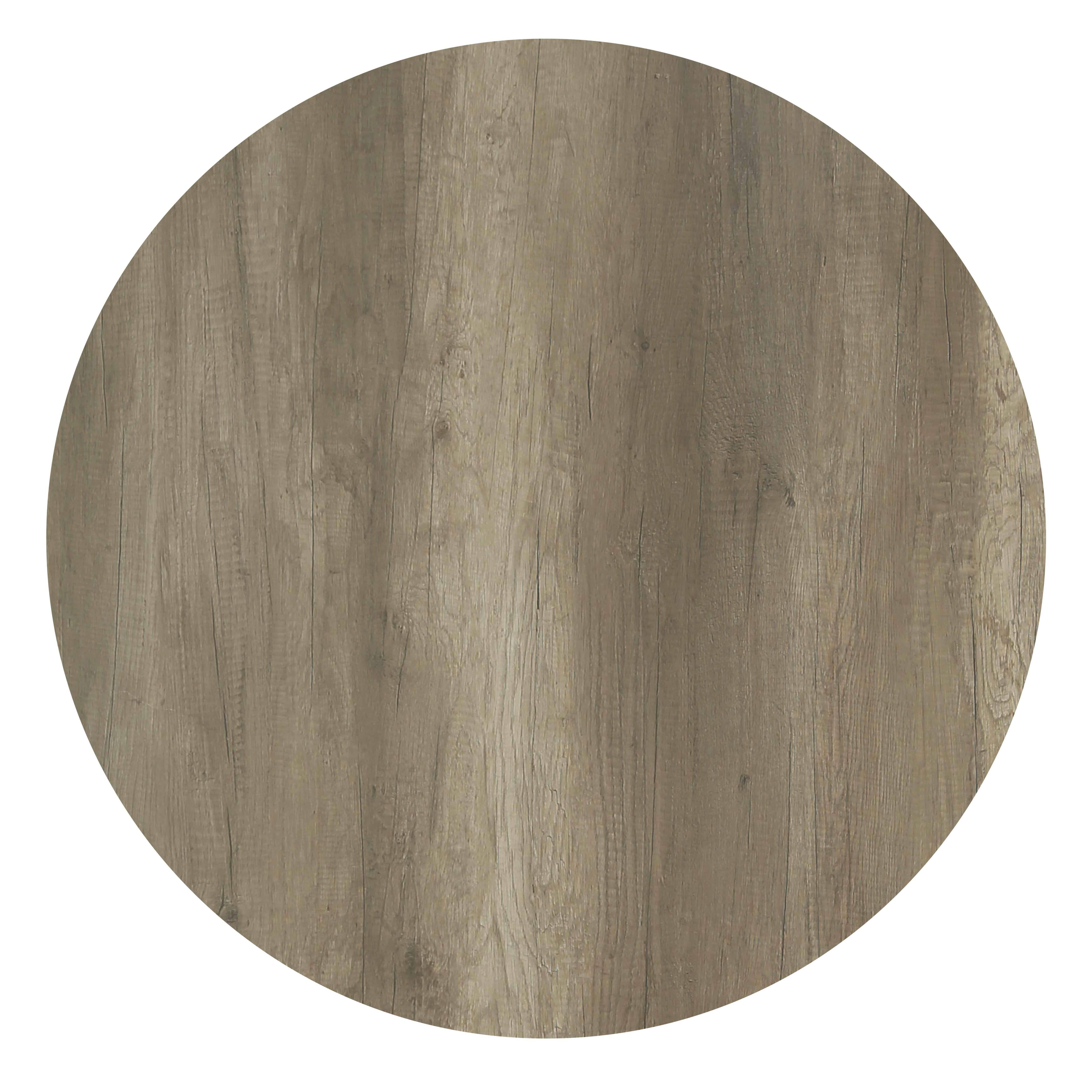 Oviala - Table de jardin ronde 60 cm inclinable aluminium et HPL chêne fumé Opera - Oviala - Image 5