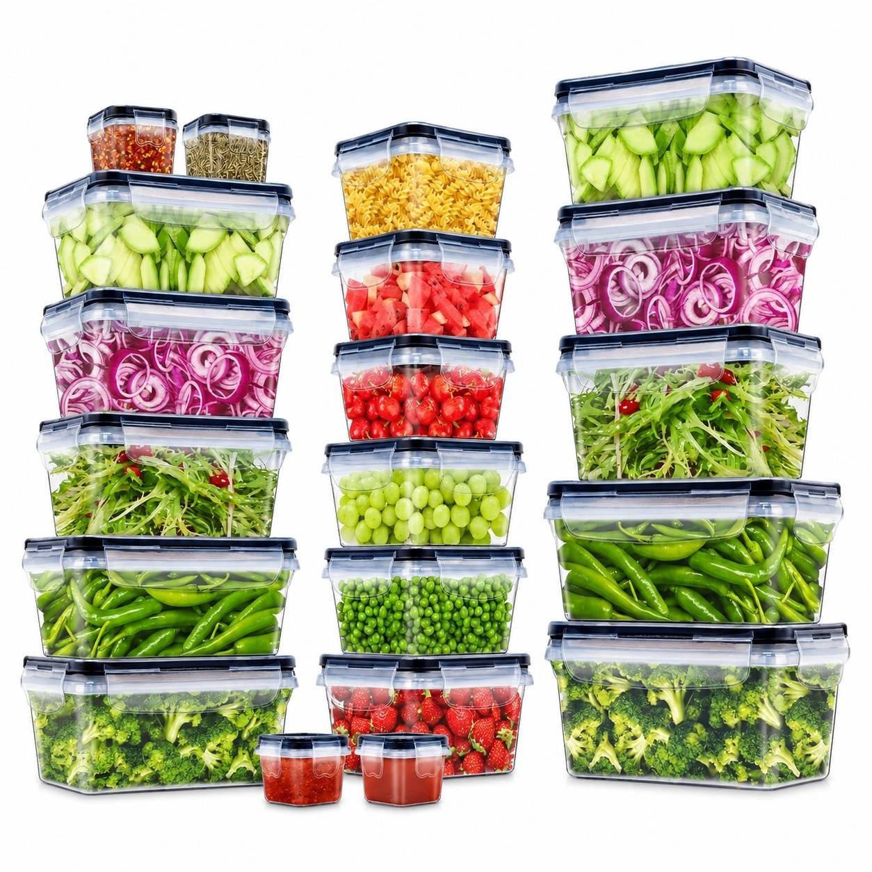 Lot de 40 Boîtes de Conservation Alimentaire avec Couvercles - Image 1