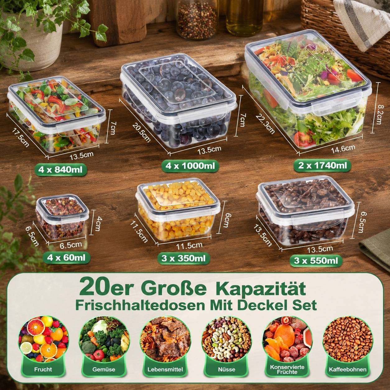 Lot de 40 Boîtes de Conservation Alimentaire avec Couvercles - Image 2