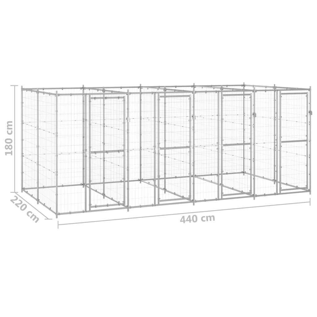 Vidaxl - Chenil extérieur Acier galvanisé 9,68 m² vidaXL 3082284 - Imagen 3
