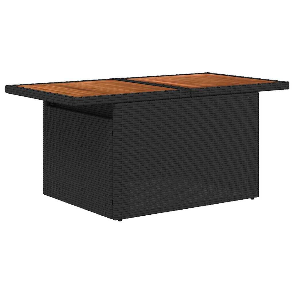 Salon de Jardin 4 Places 6 pcs Poly Rotin avec Rangement et Repose-pieds Noir – ComfortXL Outdoor Living - Image 7