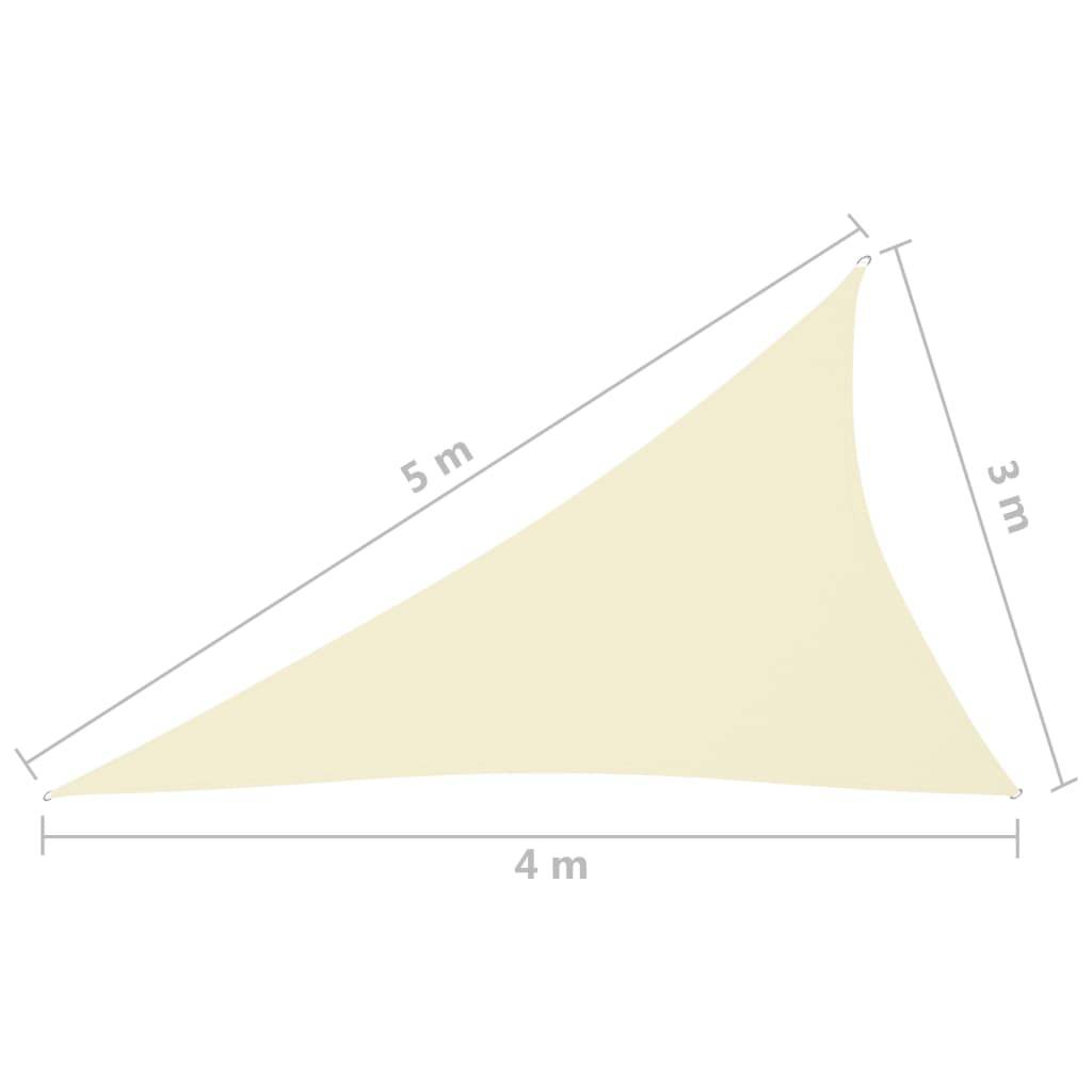 Helloshop26 - Voile toile d'ombrage parasol tissu oxford triangulaire 3 x 4 x 5 m crème - Imagen 6