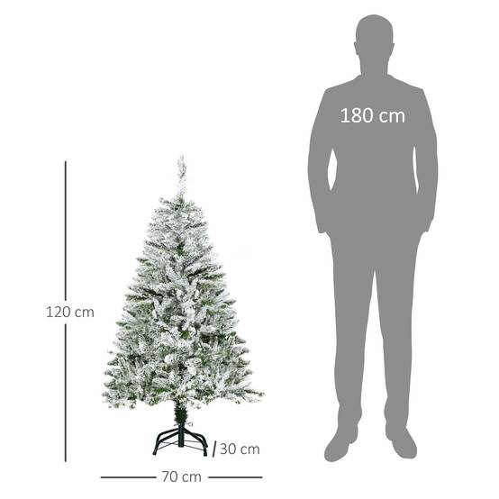 Sapin de Noël Artificiel enneigé 120H cm 200 Branches épines Imitation Nordmann Grand réalisme - Image 5