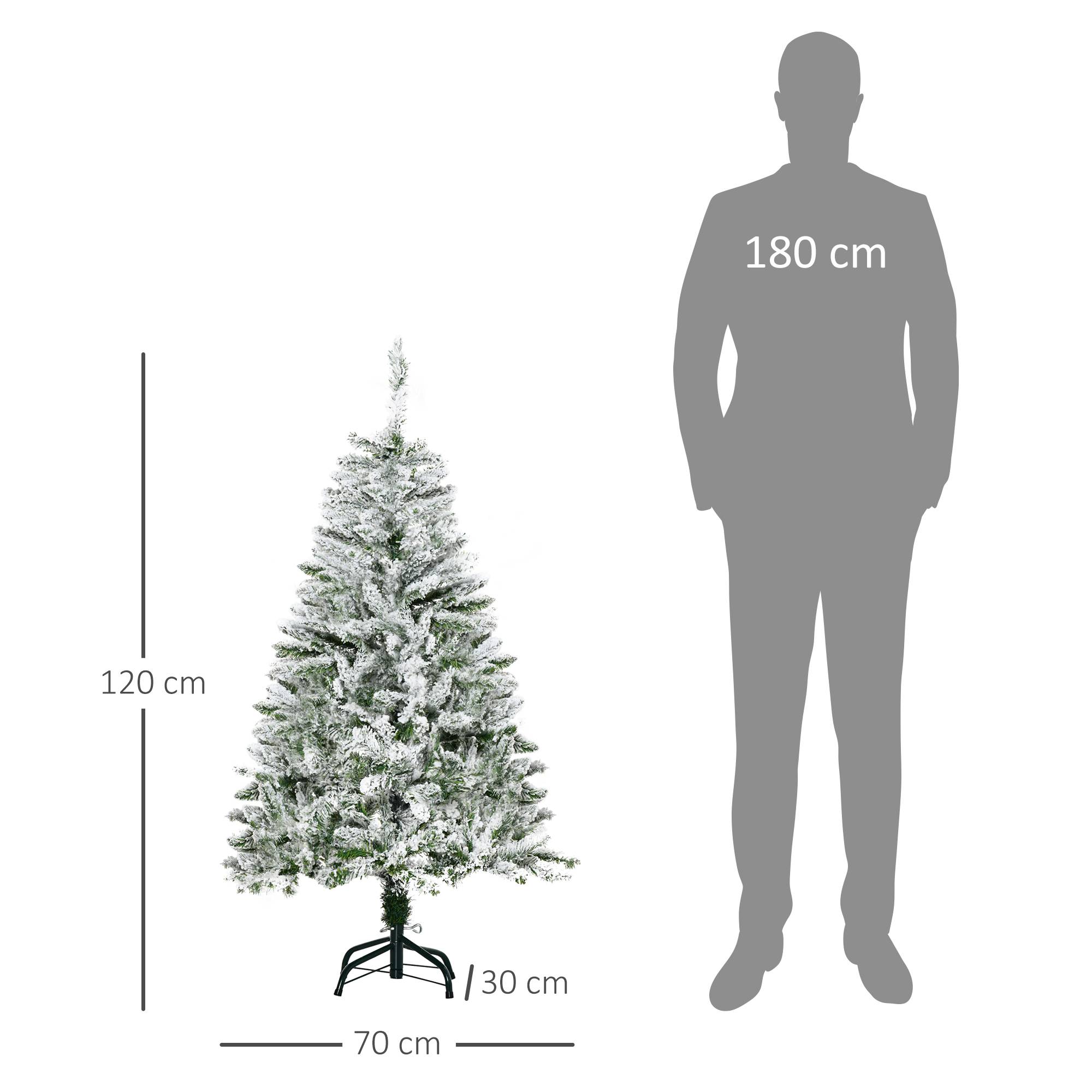 Sapin de Noël Artificiel enneigé 120H cm 200 Branches épines Imitation Nordmann Grand réalisme - Image 5