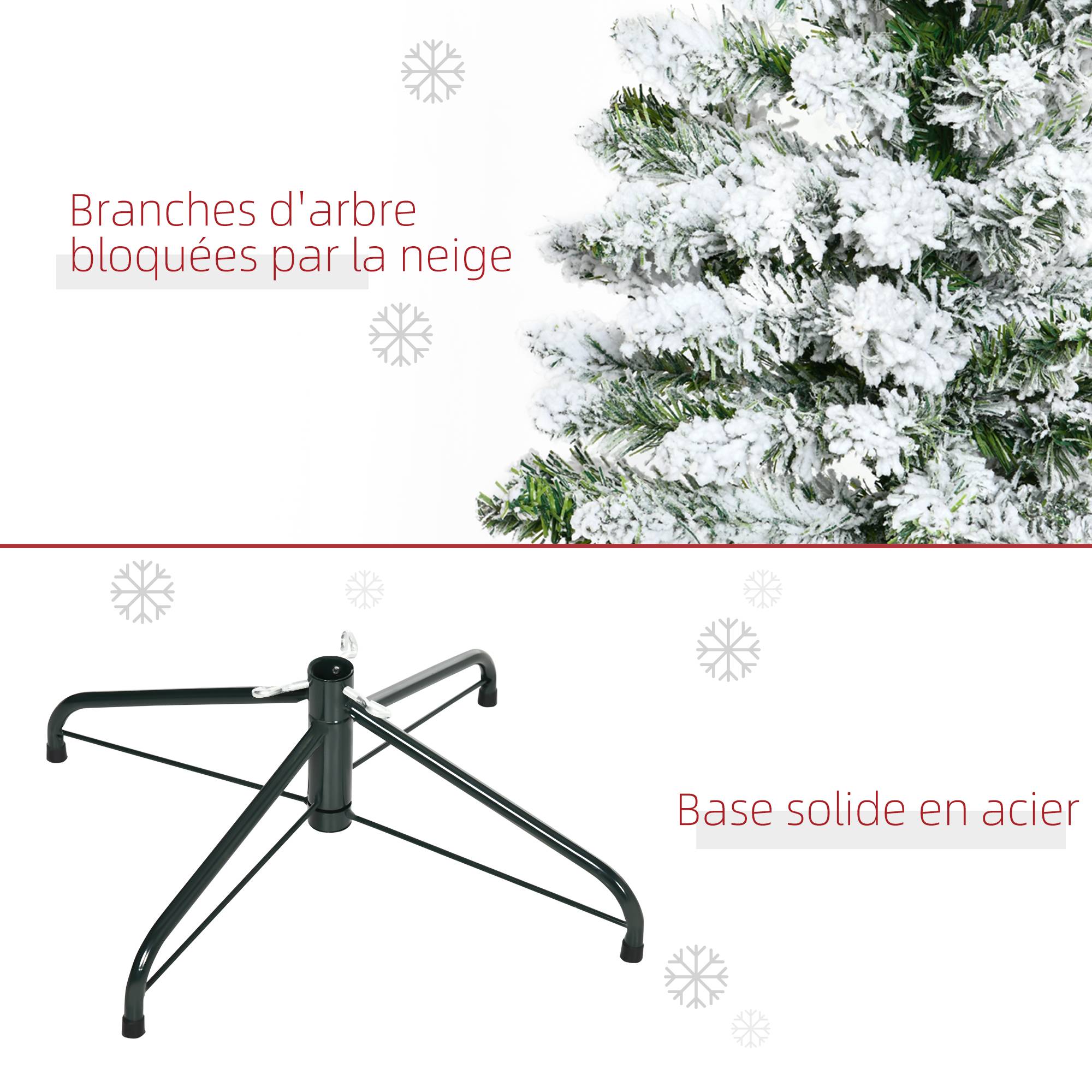 Sapin de Noël Artificiel enneigé 120H cm 200 Branches épines Imitation Nordmann Grand réalisme - Image 9