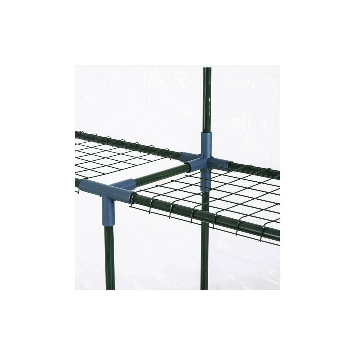 Serre de jardin 4 étagères 143 x 143 x H195cm Bache serre PVC Cadre Acier Legumes plantes Fleurs BRIXO - Imagen 2