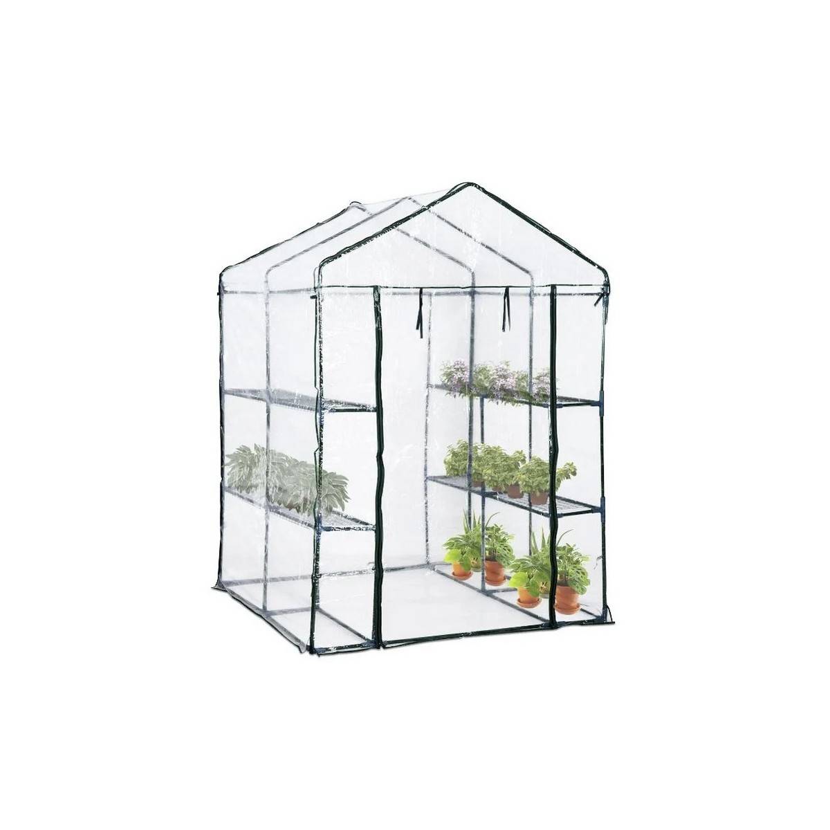Serre de jardin 4 étagères 143 x 143 x H195cm Bache serre PVC Cadre Acier Legumes plantes Fleurs BRIXO - Imagen 3
