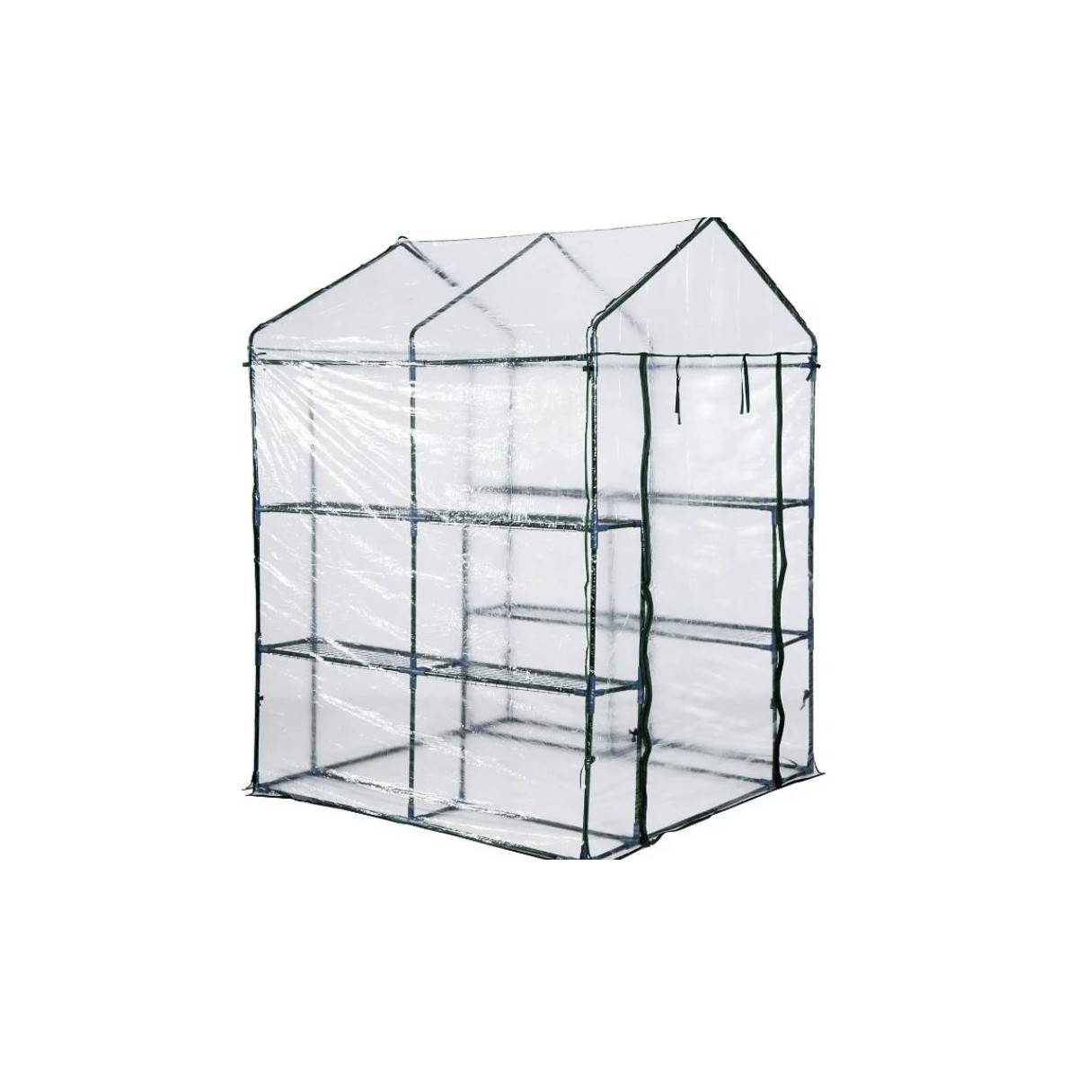Serre de jardin 4 étagères 143 x 143 x H195cm Bache serre PVC Cadre Acier Legumes plantes Fleurs BRIXO - Imagen 7