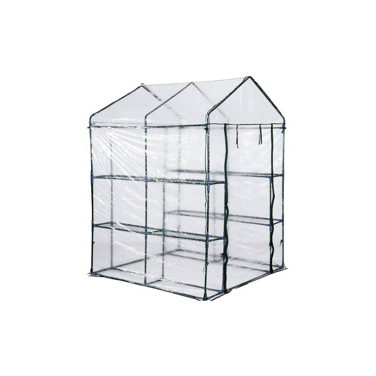 Serre de jardin 4 étagères 143 x 143 x H195cm Bache serre PVC Cadre Acier Legumes plantes Fleurs BRIXO - Imagen 1