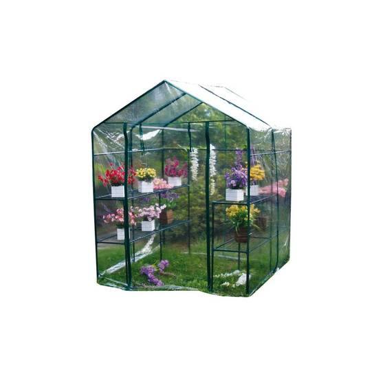 Serre de jardin 4 étagères 143 x 143 x H195cm Bache serre PVC Cadre Acier Legumes plantes Fleurs BRIXO - Imagen 4