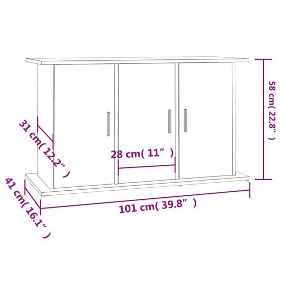 Meuble Aquarium Bois Ingénierie avec Rangement 6 Portes pour Salon Sonoma Gris - ComfortXL Outdoor Living - Image 5