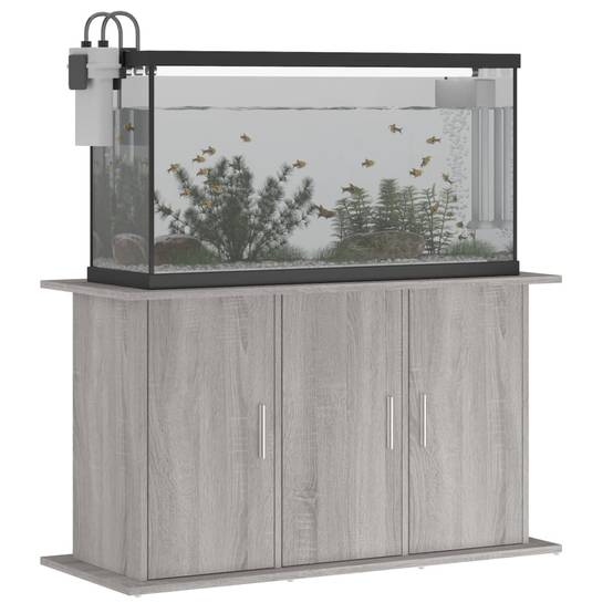 Meuble Aquarium Bois Ingénierie avec Rangement 6 Portes pour Salon Sonoma Gris - ComfortXL Outdoor Living - Image 4