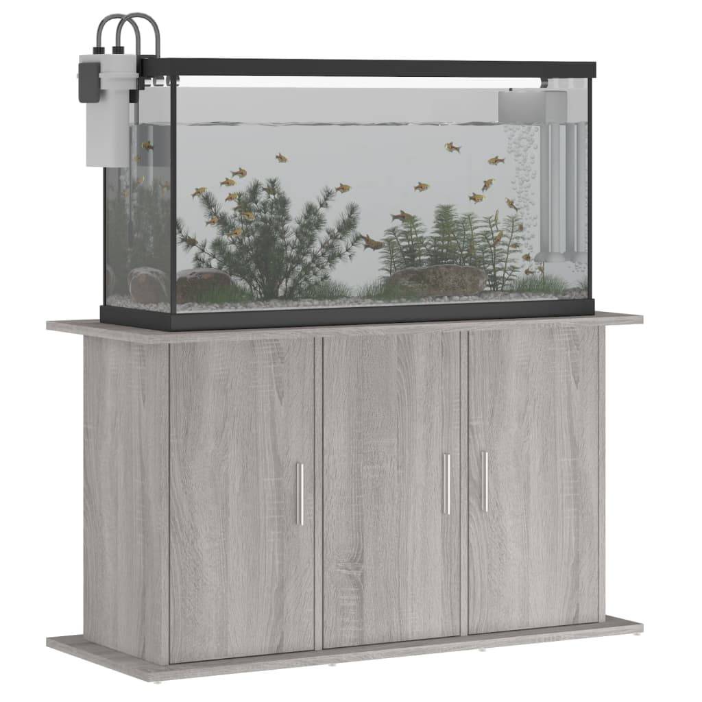 Meuble Aquarium Bois Ingénierie avec Rangement 6 Portes pour Salon Sonoma Gris - ComfortXL Outdoor Living - Image 4