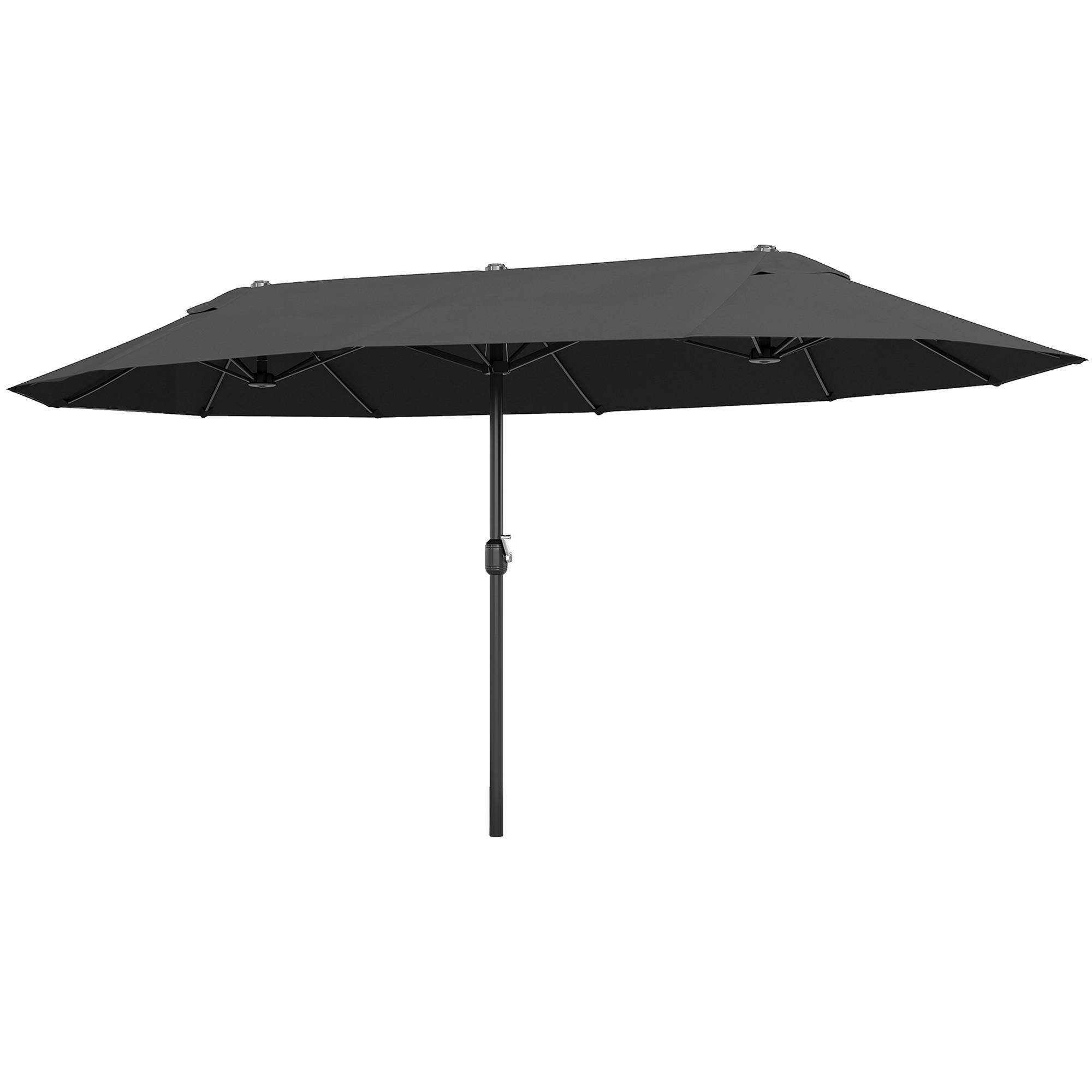 Parasol de jardin XXL parasol extérieur grande taille manivelle - 455x265x238cm Polyester Noir fr283 - Image 2