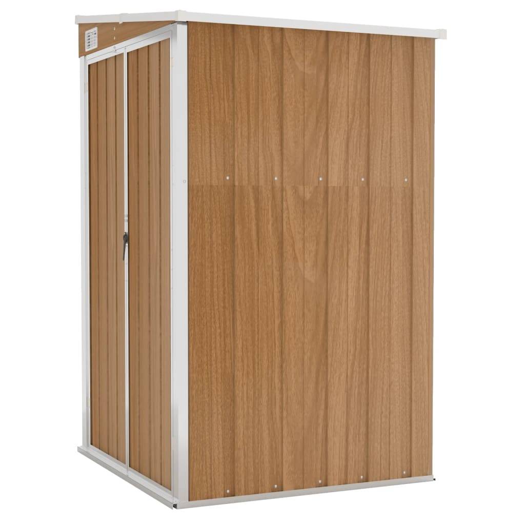 Abri de jardin 1.18m² - Cabane de jardin - Remise de jardin murale Marron 118x100x178 cm Acier galvanisé MAISON CHIC - Image 1