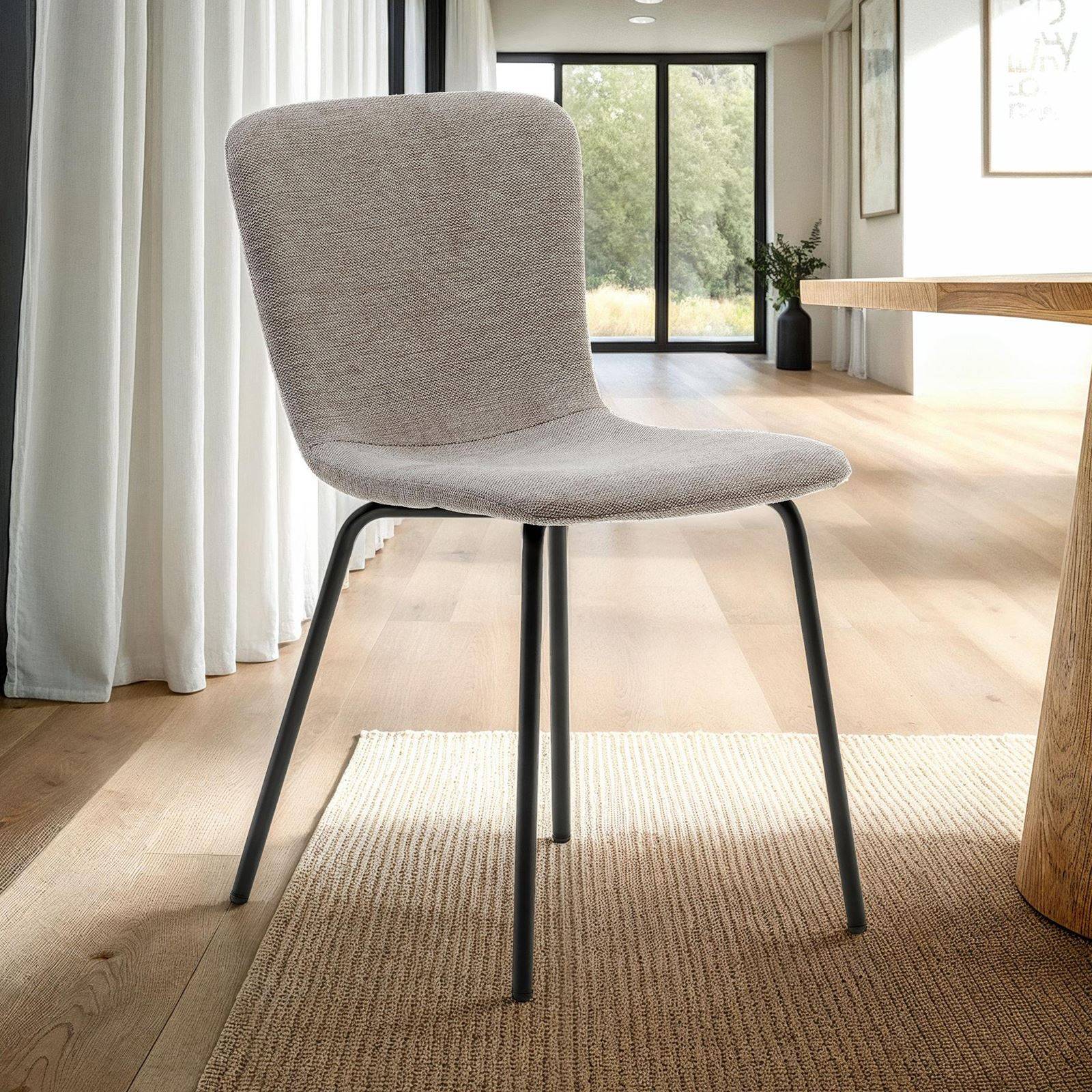 Lot de 4 chaises AUDREY en tissu gris - Image 2