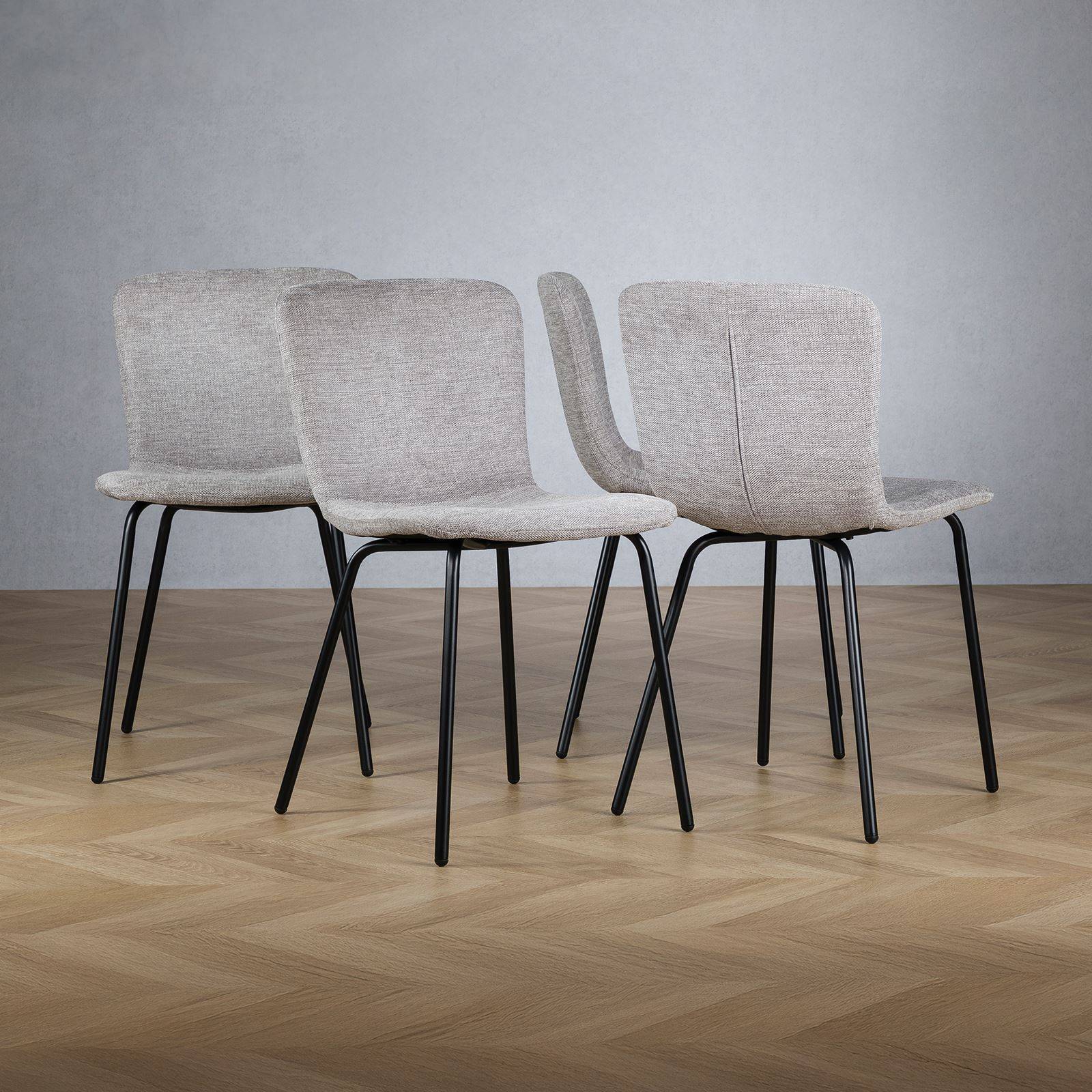 Lot de 4 chaises AUDREY en tissu gris - Image 4