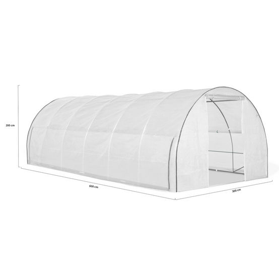 Serre tunnel de jardin 18M² blanche relevable avec moustiquaire - Image 7