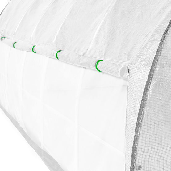 Serre tunnel de jardin 18M² blanche relevable avec moustiquaire - Image 4
