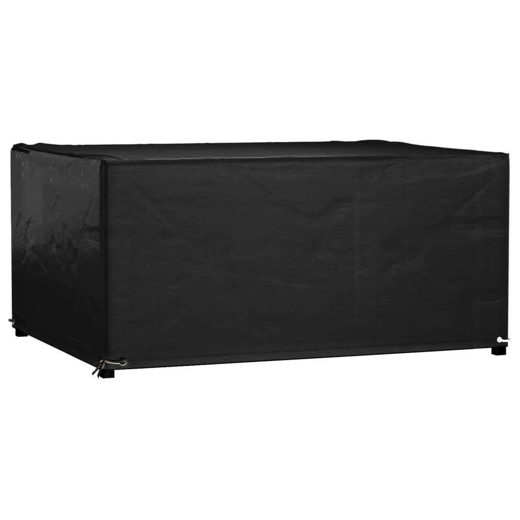Housse Rectangulaire pour Table de Jardin PE Protection Imperméable Anti-UV Noir 160x120x75 cm – ComfortXL Outdoor Living - Image 1