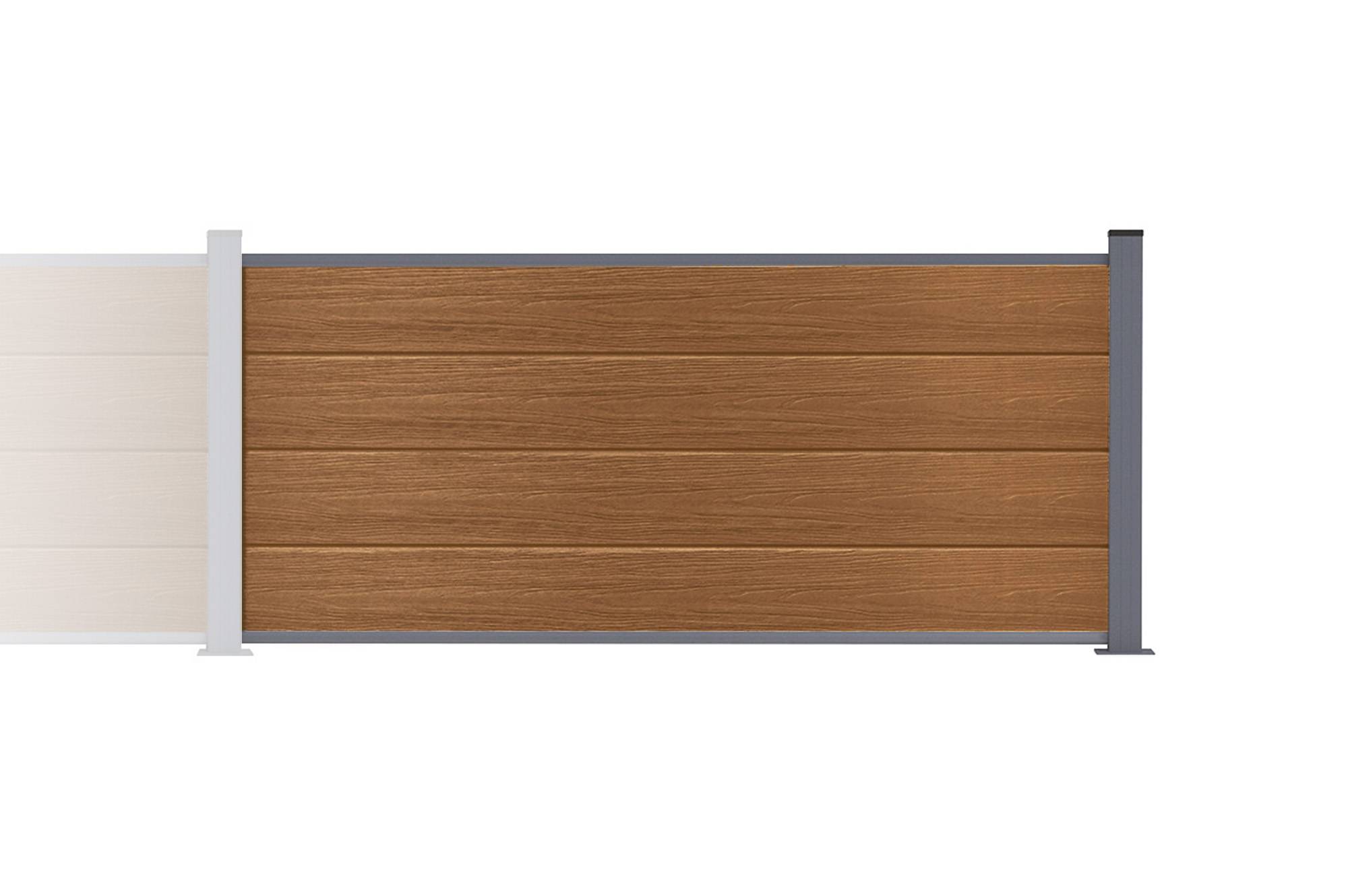 Casanoov Clôture composite Stockhorn 4 m H.90   cm sur plaque finition teck - Image 4