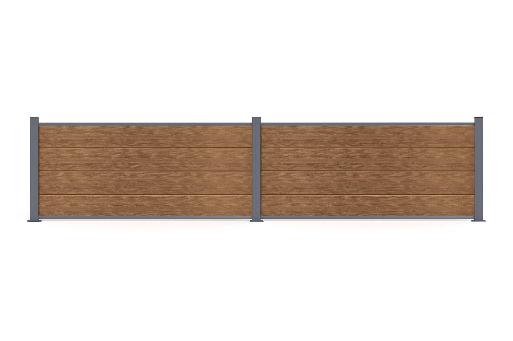Casanoov Clôture composite Stockhorn 4 m H.90   cm sur plaque finition teck - Image 6