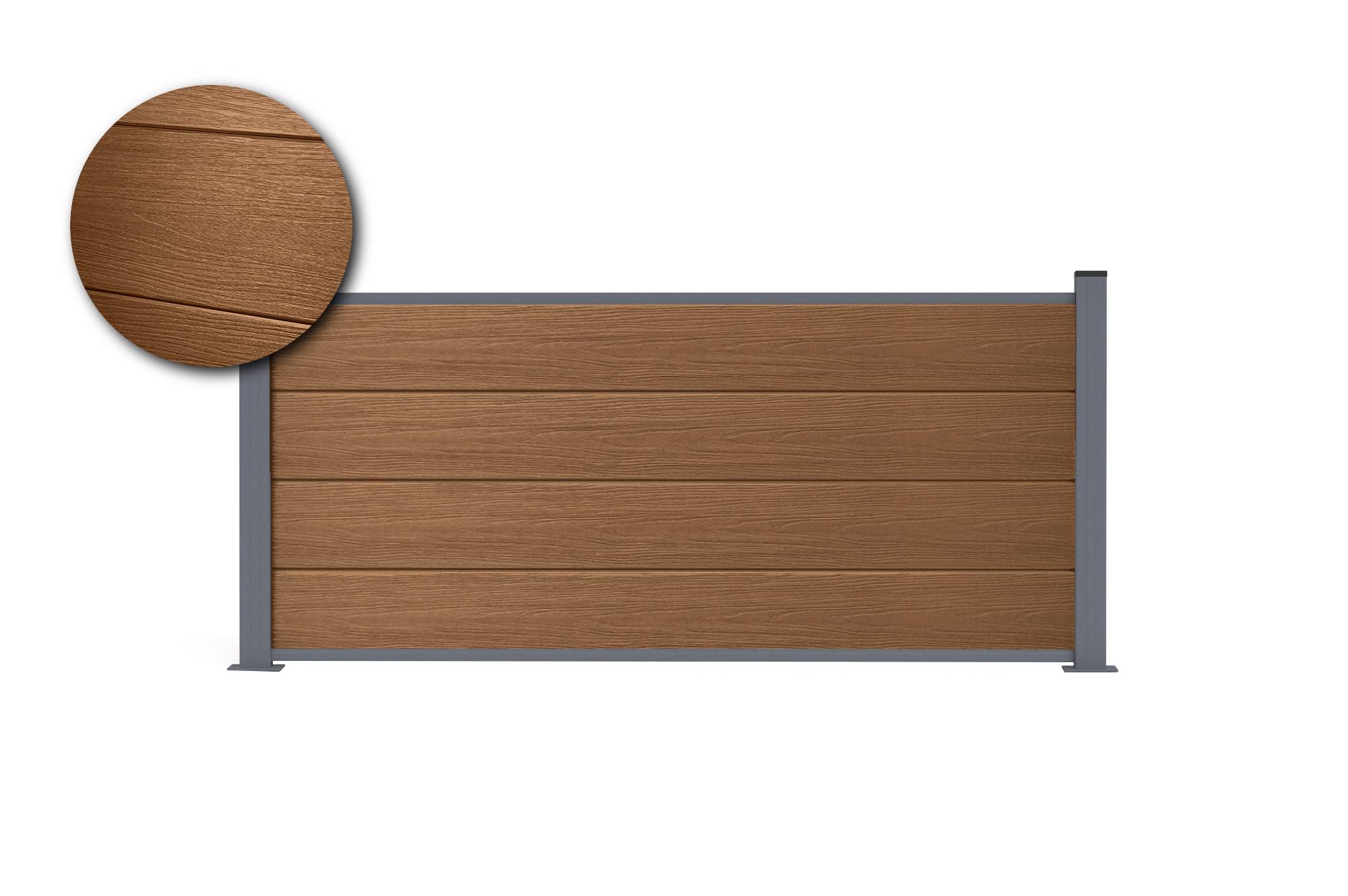 Casanoov Clôture composite Stockhorn 4 m H.90   cm sur plaque finition teck - Image 5