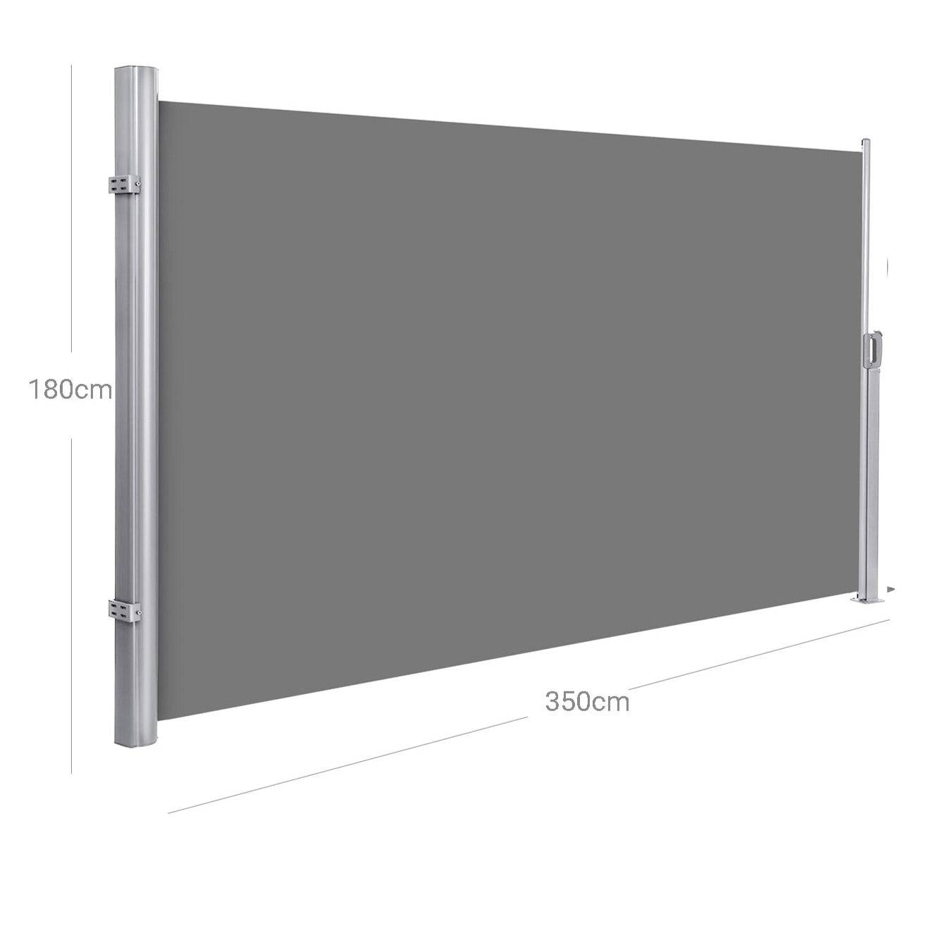 Helloshop26 - Store latéral brise-vue rétractable paravent pare-soleil pour balcon patio terrasse et jardin avec fixation au sol protection de la vie privée 180 x - Imagen 3
