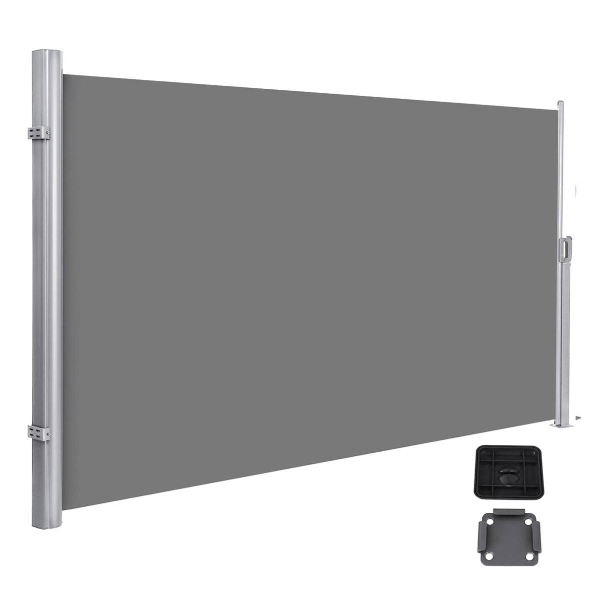 Helloshop26 - Store latéral brise-vue rétractable paravent pare-soleil pour balcon patio terrasse et jardin avec fixation au sol protection de la vie privée 180 x - Imagen 1