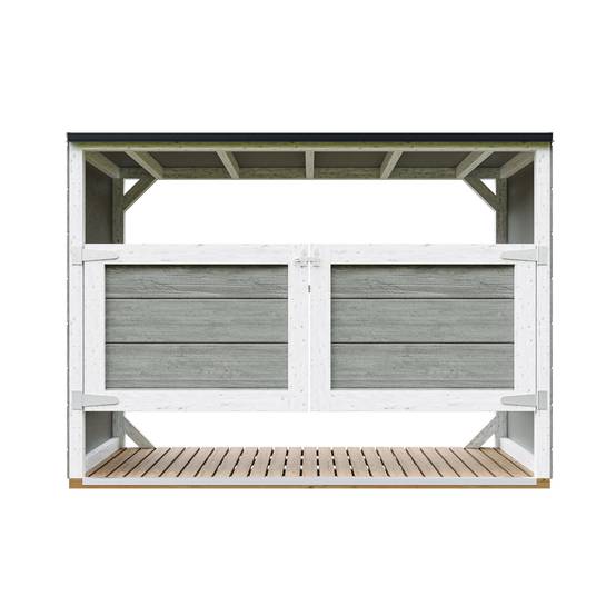 Timbela - Abri de jardin pour poubelles, Cache poubelle extérieur 1,62 m² / 3x240L - Timbela M982A-TUNDRA GREY - Image 1