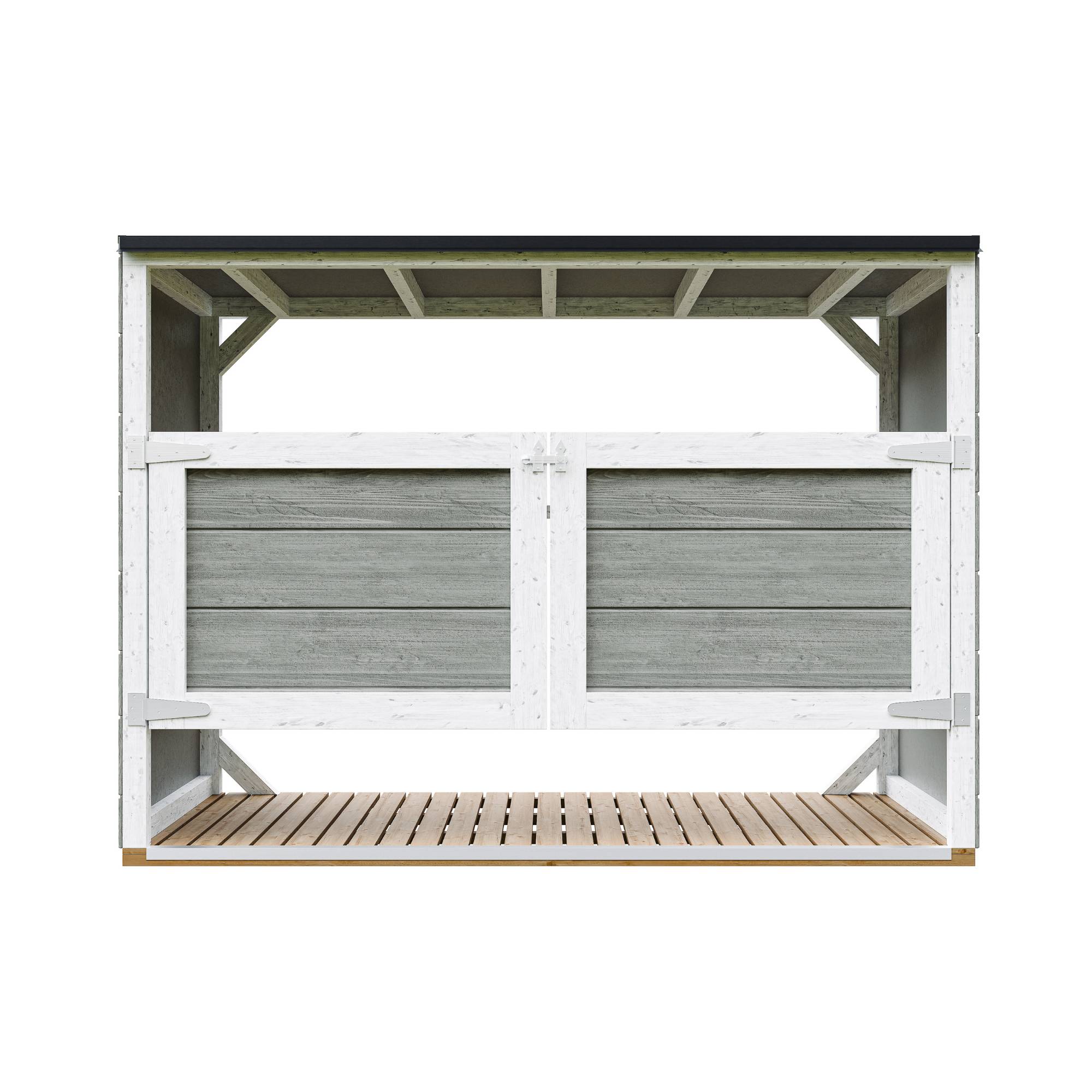 Timbela - Abri de jardin pour poubelles, Cache poubelle extérieur 1,62 m² / 3x240L - Timbela M982A-TUNDRA GREY - Image 1