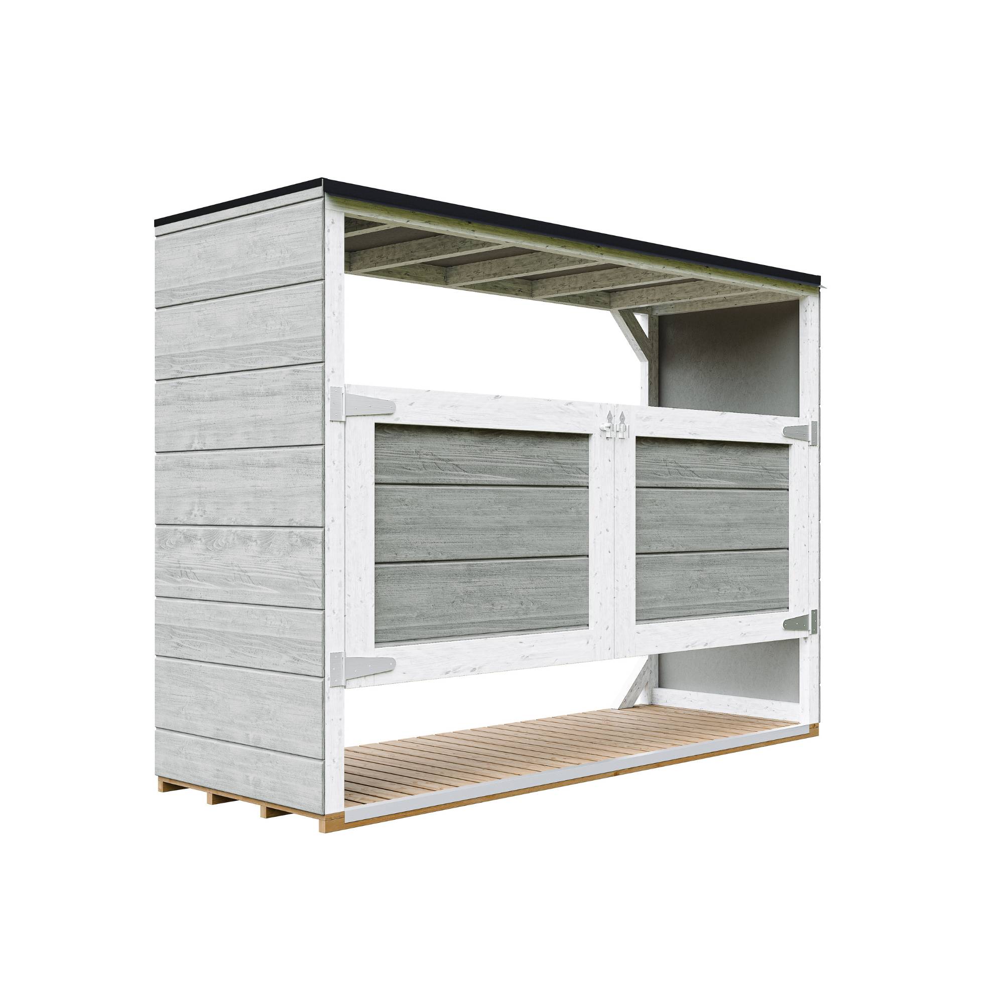 Timbela - Abri de jardin pour poubelles, Cache poubelle extérieur 1,62 m² / 3x240L - Timbela M982A-TUNDRA GREY - Image 2