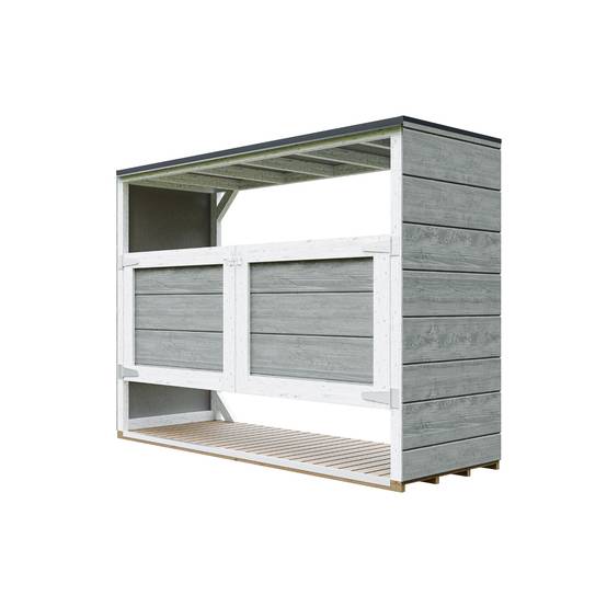 Timbela - Abri de jardin pour poubelles, Cache poubelle extérieur 1,62 m² / 3x240L - Timbela M982A-TUNDRA GREY - Image 3