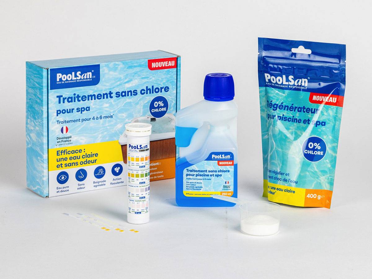 Poolsan - BSI - PooLSan - Kit Sans Chlore Pour Désinfection Totale Des Spas - Jusqu'à 4 A 6 Mois - Elaboré En Europe - Imagen 1