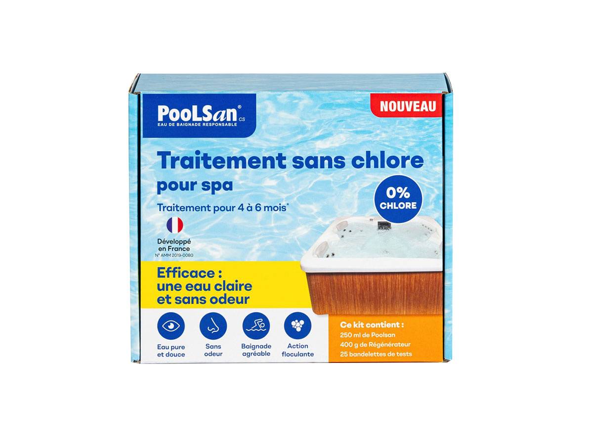 Poolsan - BSI - PooLSan - Kit Sans Chlore Pour Désinfection Totale Des Spas - Jusqu'à 4 A 6 Mois - Elaboré En Europe - Imagen 2
