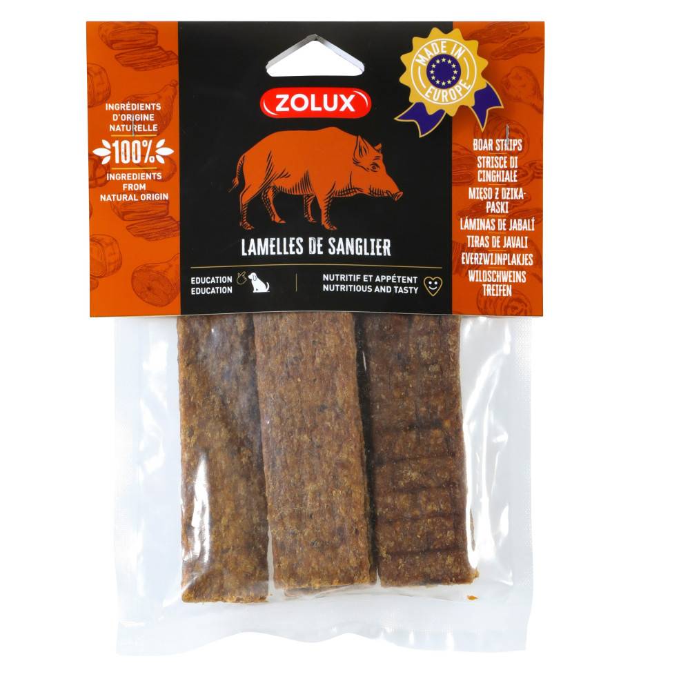 Zolux - zolux - Friandises 5 lamelles de Sanglier 100 g pour chien - Imagen 1