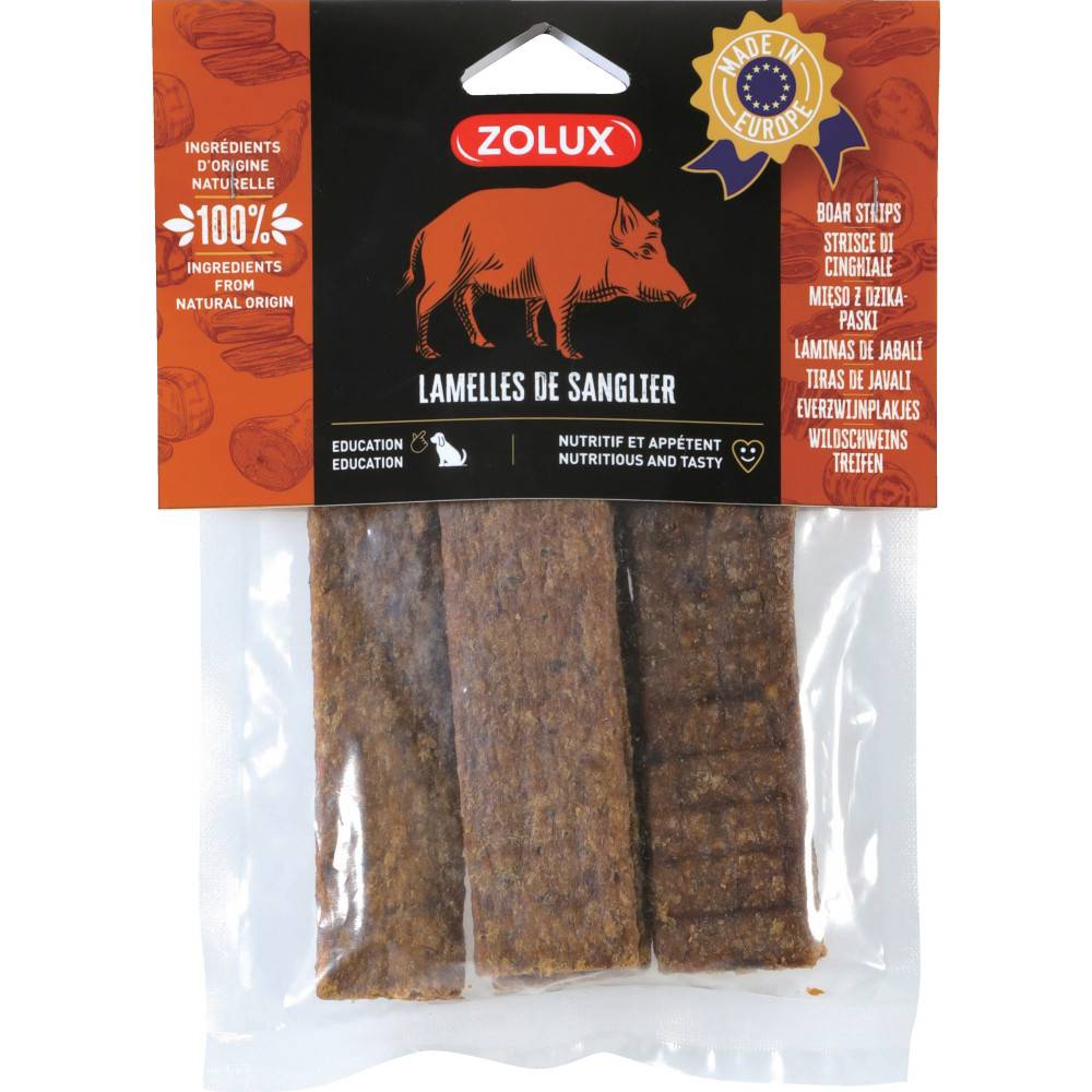 Zolux - zolux - Friandises 5 lamelles de Sanglier 100 g pour chien - Imagen 2